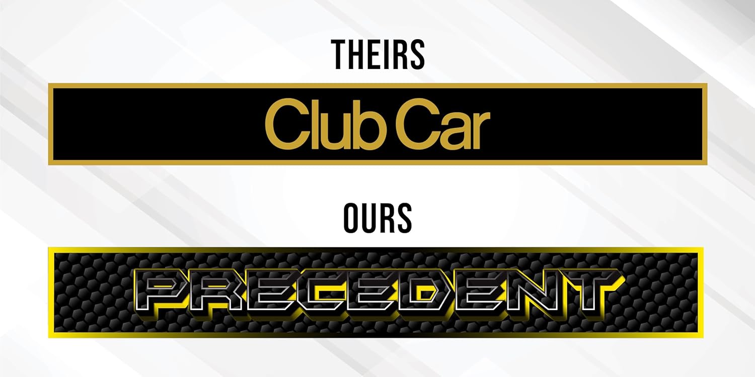 Club Car Precedent Decal Badge Replacement Emblem for Club Car Precedent Golf Carts - Multiple Color Options - 3D Carbon Fiber Design - Made in The USA - Size 15.75" x 2.25"