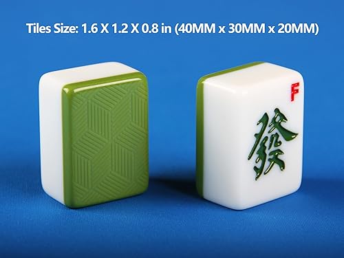 Miniatura 3 de Mahjong Tiles Mahjong de 1.6 pulgadas Juego de mahjong chino grande Set de melamina (verde)