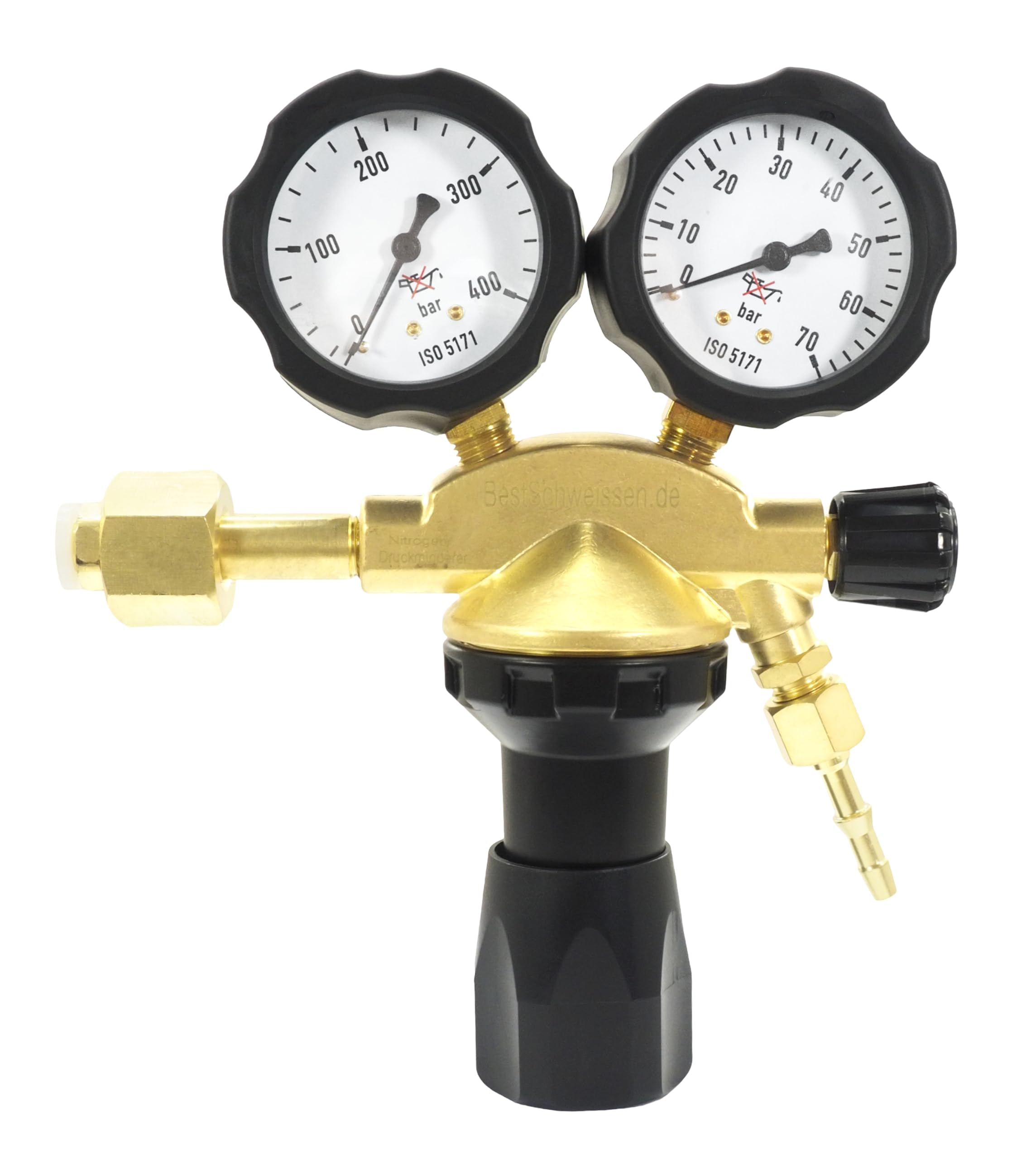 Bouteille d'azote 8L + Régulateur de pression pour azote 50 BAR - Ensemble bouteille de gaz azote avec détendeur pour atelier et industrie - Bestschweissen.de
