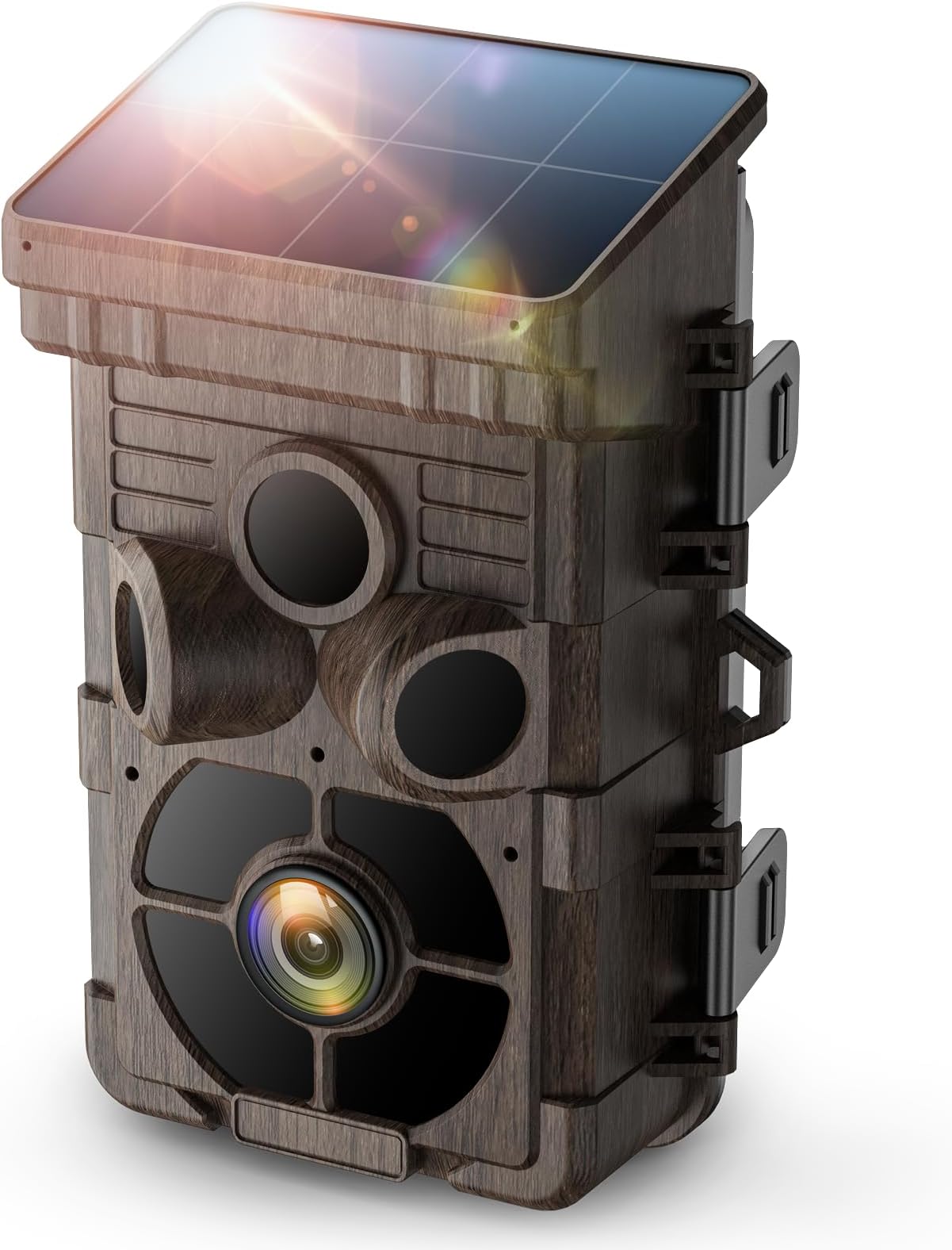 VOOPEAK Trail Camera Solar Powered, 24MP 1080P Game Camera with 3 PIR Sensor 120°Wide-Angle Motion Activated 0.1s Trigger Time Trail Cam with Night Vision IP66 Waterproof for Wildlife Monitoring