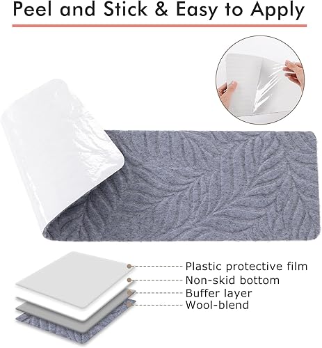 Miniatura 10 de Jaoul Alfombra antideslizante para peldaños de madera, para interiores, 8 x 30 pulgadas, 7 unidades, alfombra de seguridad antideslizante para