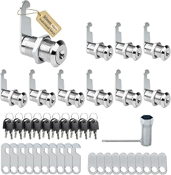 Pack of 10 Mailbox Locks 30 mm Single Locking Furniture Lock