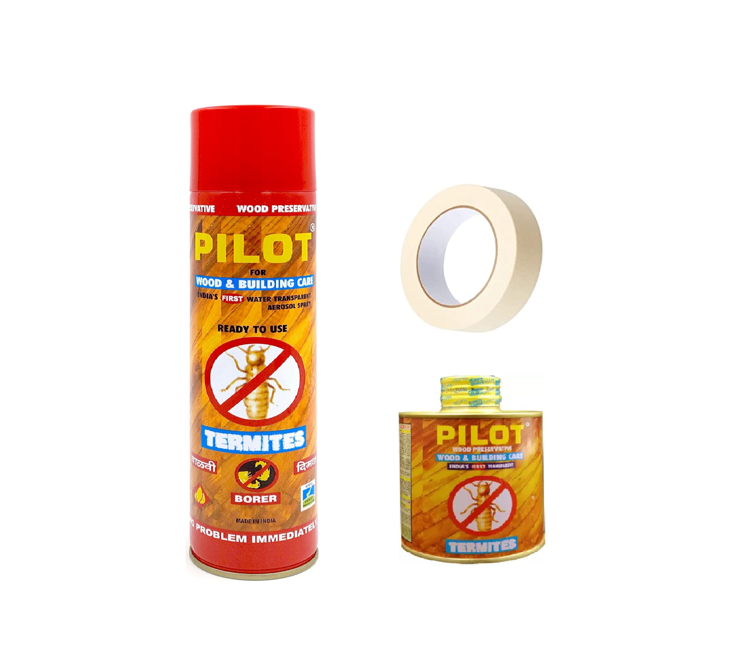 Eco-Friendly Herbal Anti Termite Killer Wood Preservative For Home Wood & Wall - For Termite & Borer as Insect Repellent - 500 ml + 250 ml Refill + Ninetales Masking Tape (B0CRDKKT53) Amazon Price History, Amazon Price Tracker