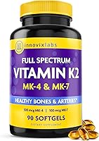 InnovixLabs Full Spectrum Vitamin K2 MK-7 & MK-4 600mcg Softgels - Bone, Heart & Brain Support - Soy Gluten Free