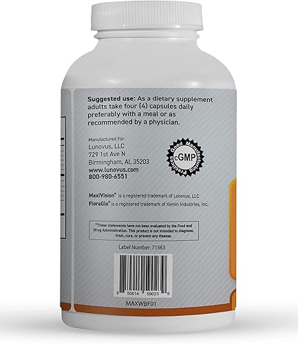 Miniatura 3 de MaxiVision® AREDS 2 Fórmula para todo el cuerpo – AREDS 2 Vitaminas para los ojos con Luteína y Zeaxantina – para apoyo macular – Suplementos