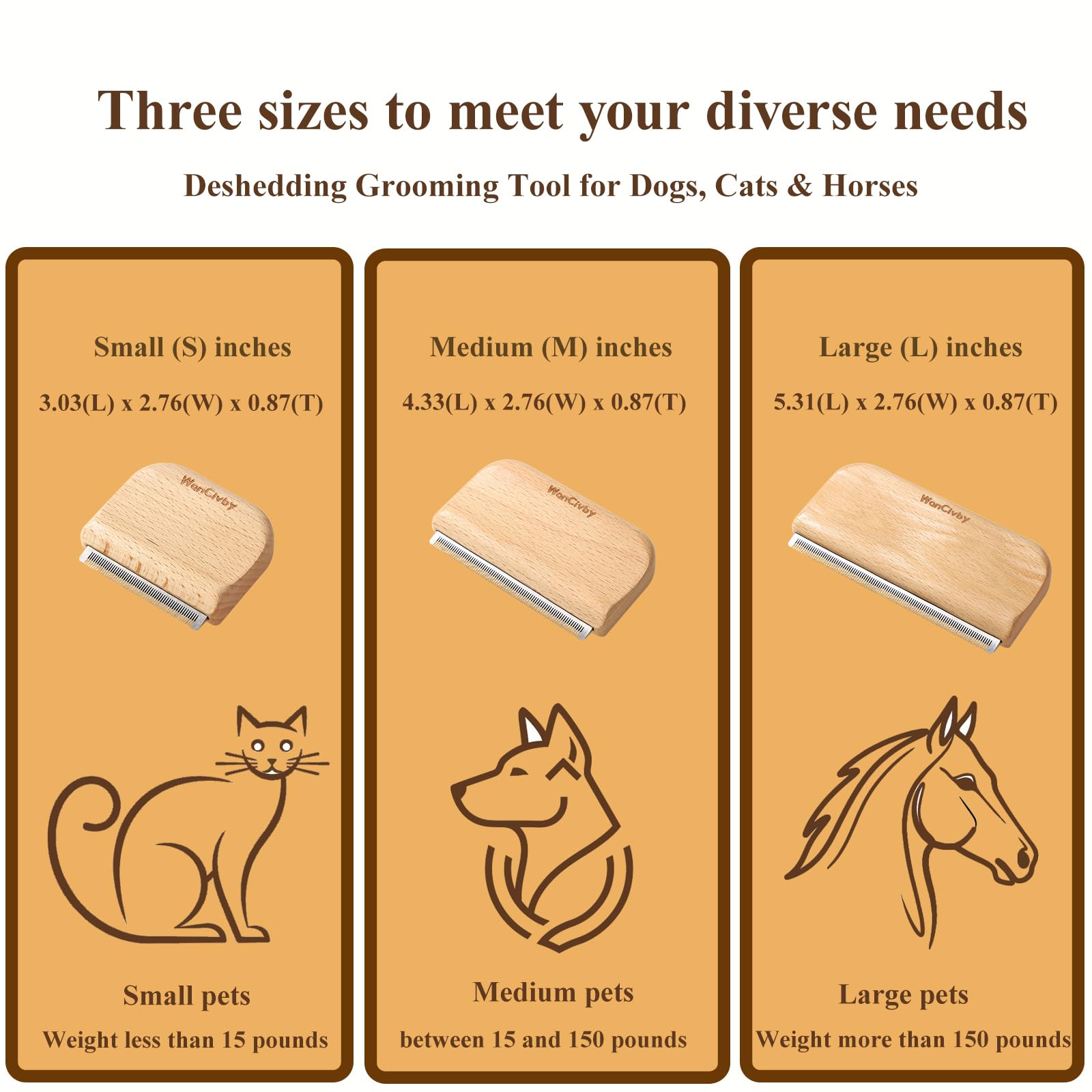 Rastrillo para perros, peine para desenredar gatos, herramienta para desenredar y desenredar eficazmente y pelar pelos para perros grandes, medianos y pequeños, peine para aseo premium (M 4.33