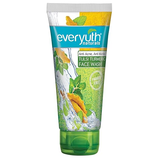 Everyuth Naturals Anti Acne, Anti Marks Tulsi Turmeric Face Wash, 150gm, Tube at Rs. 92