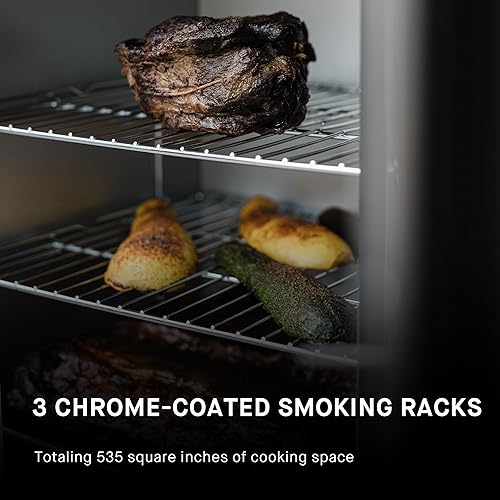 Miniatura 6 de Masterbuilt Ahumador eléctrico vertical para barbacoa de 30 pulgadas con control de temperatura analógico, estantes cromados para ahumar y 535