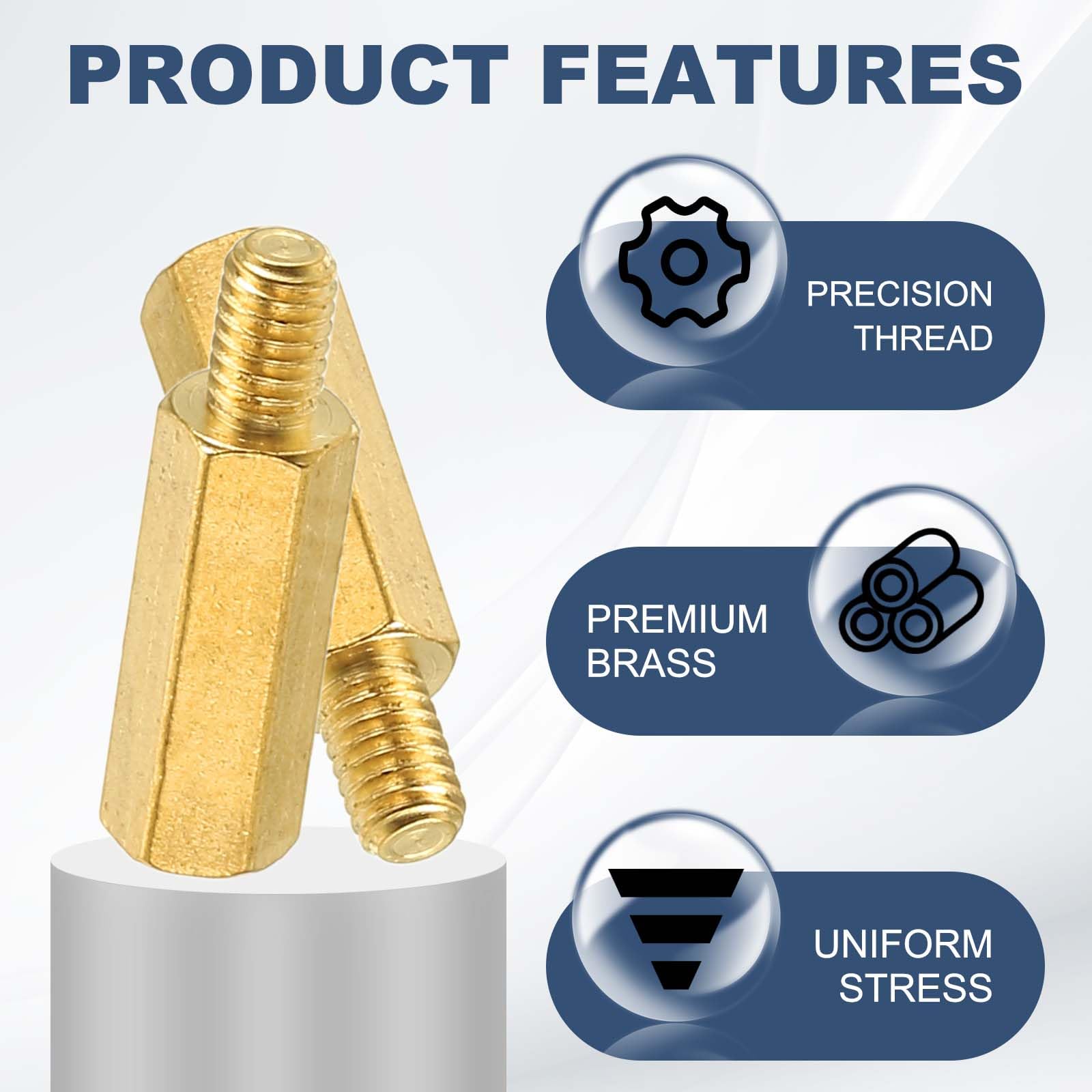 PATIKIL M4 Brass Hex Standoff - Image 3