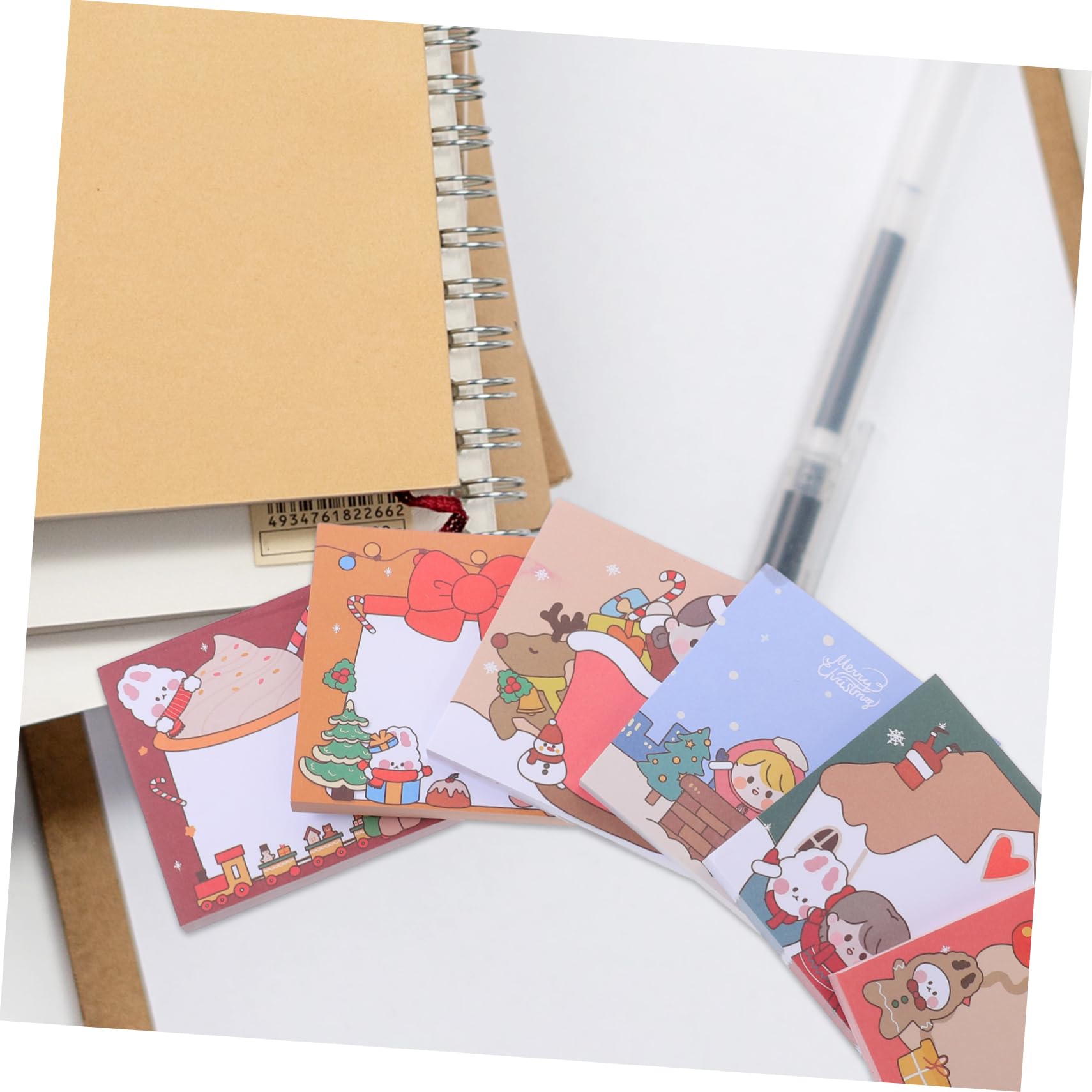 3 Sets Festliches Weihnachts-kawaii-briefpapier Selbstklebende Memo-notizen Glattes Schreiben Für Das Bürostudium 12 Stück * 3