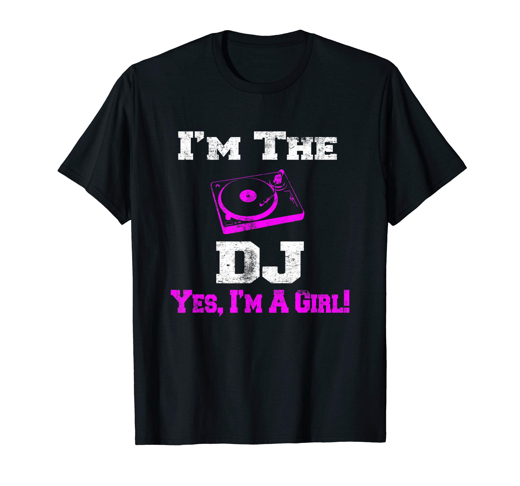 HGO Girl DJ Shirt Ts CoGirl Lady DJ Vintage Turntable T-Shirt for Women Female T-ShirtOEKO-TEX STANDARD 100