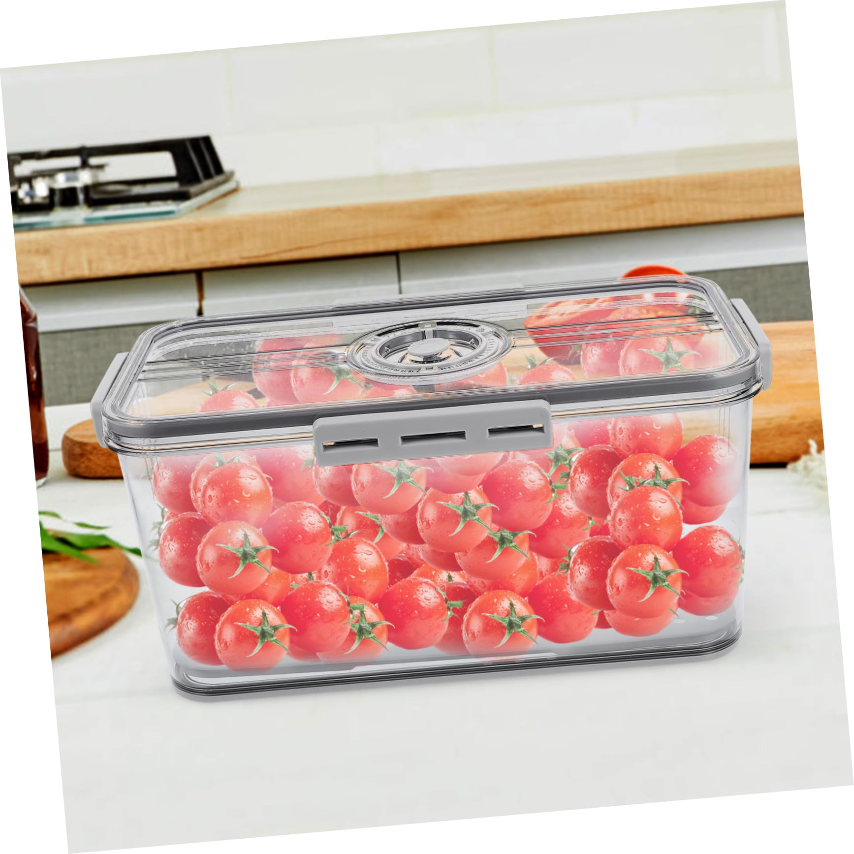Ciieeo 2stücke Brotaufbewahrungsbehälter Mit Abtropfplatte Wiederverwendbare Frischhaltedose Für Brot Obst Und Leicht Zu Reinigen Transparent Für Kühlschrank Und Küche