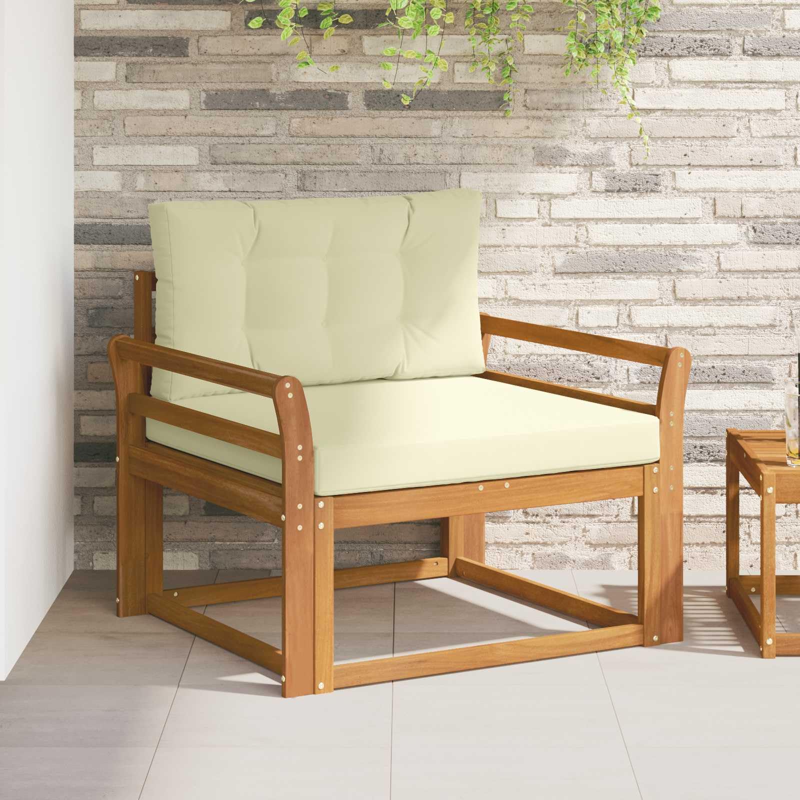 Sofá modular de acacia para jardín y balcones con terraza