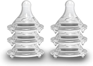 Avima Baby Silicone Nipples for Wide Neck Bottles, Fast Flow 6 Months+ (Set of 6)