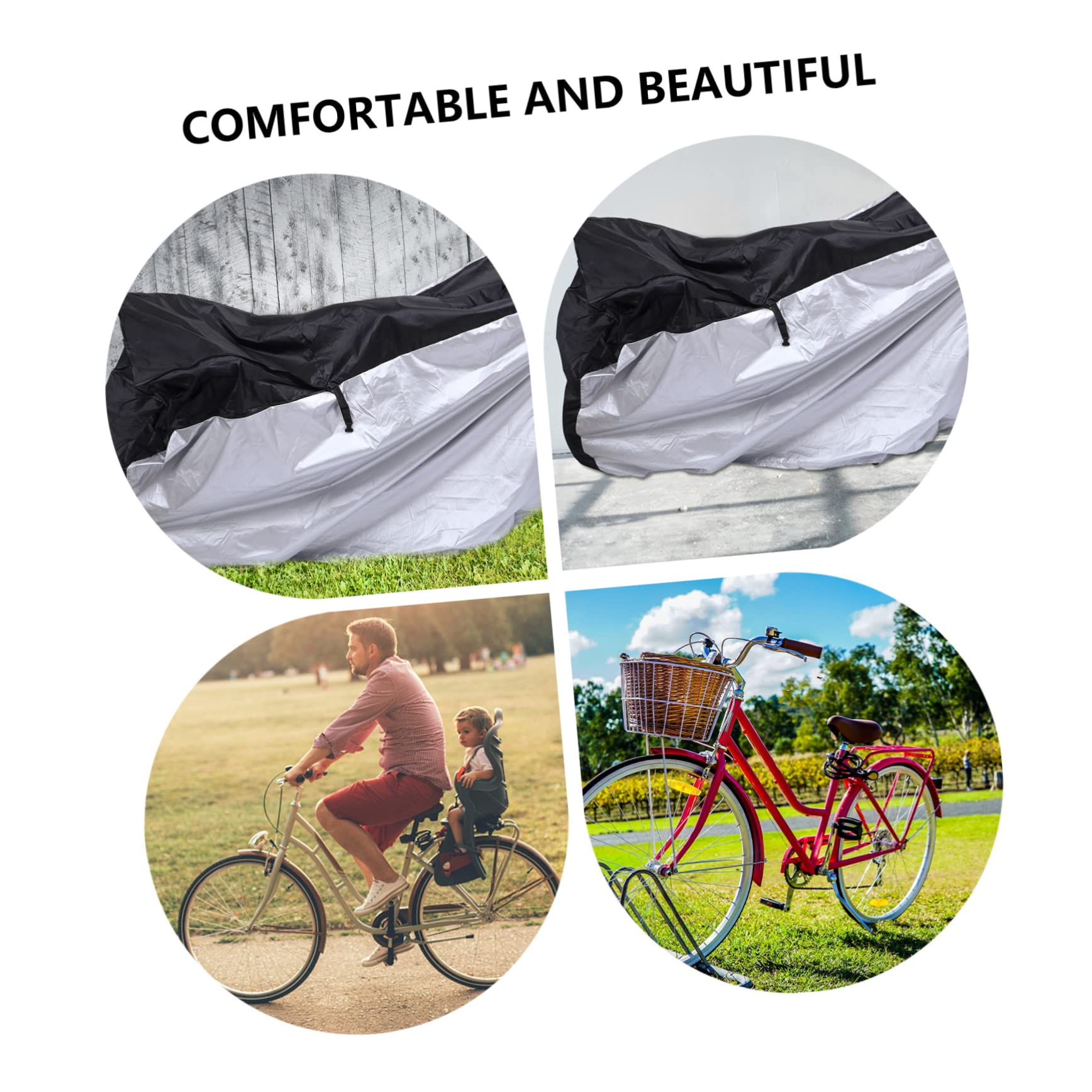 Bike Abdeckung Mit Diebstahlschutz Silberstoff Fahrradschutz Elastischer Boden Doppelte Schlosslöcher Für Outdoor-nutzung