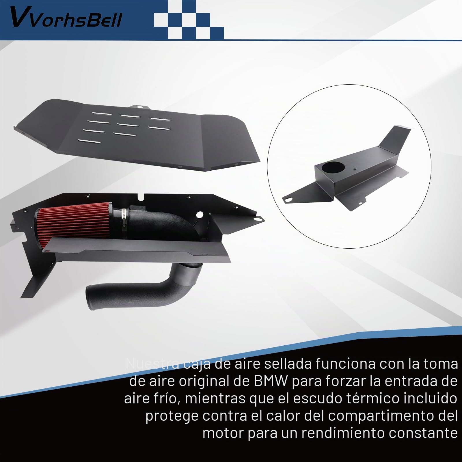 Admisión de aire frío compatible con BMW N20 N26 2.0T F30 F32 328i 428i 320i 420i 228i Kit de sistema de admisión de rendimiento con filtro de alto flujo