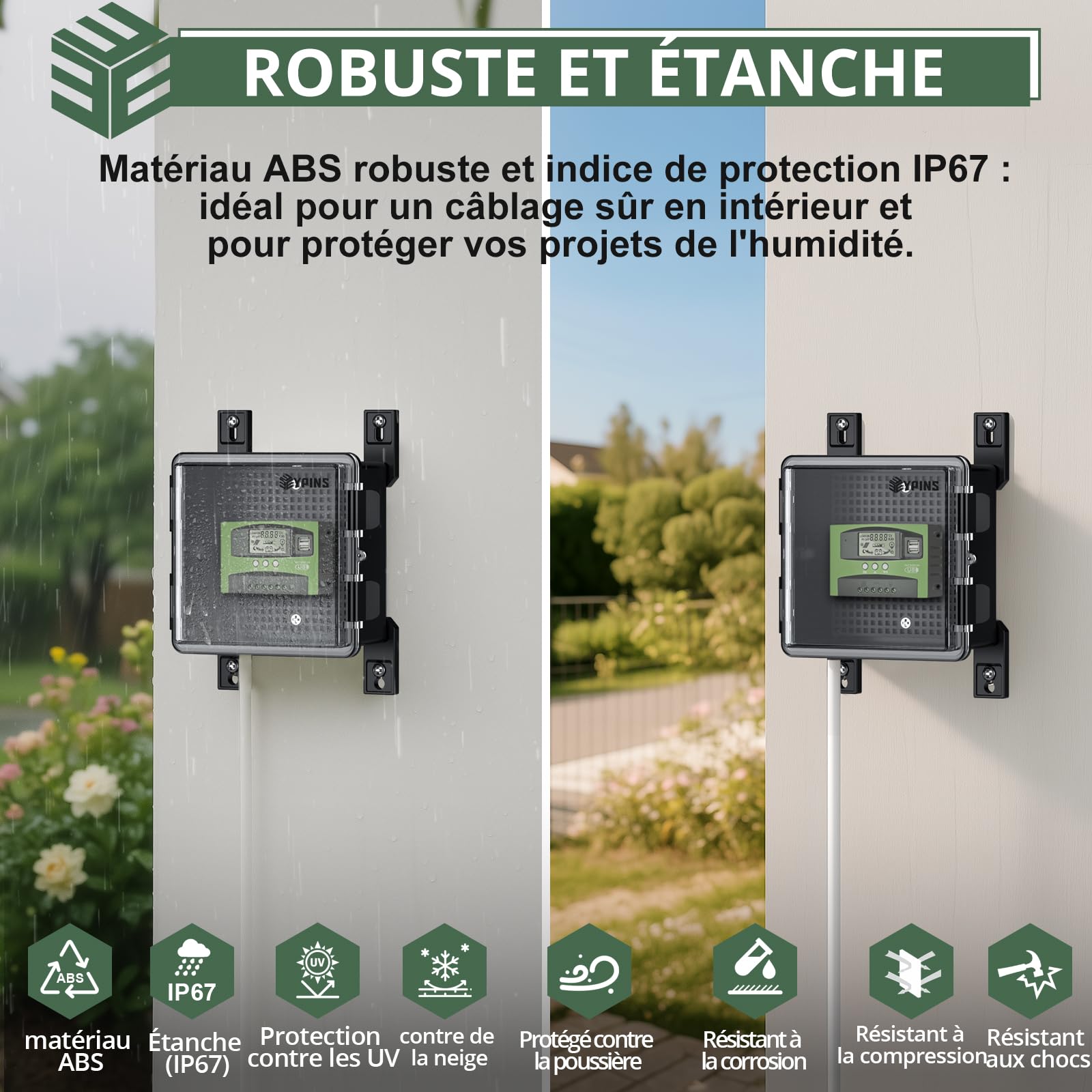 EYPINS Coffret Electrique Etanche Exterieur en ABS Boîte de distribution étanche Boîte de Jonction IP67 Étanche Idéal pour Irrigation Piscine et Projets DIY (15x15x9cm-Transparent)