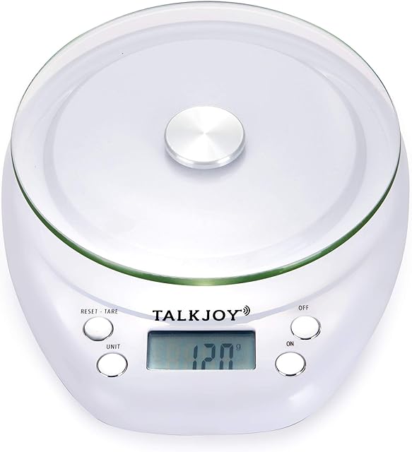 TalkJoy professional, digital talking kitchen scales for the elderly, household letter scales for the blind, visually impaired (German language)