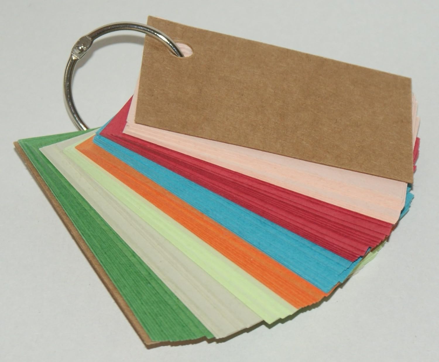 105 Page Blank MultiColour Card Key Ring (54x90mm