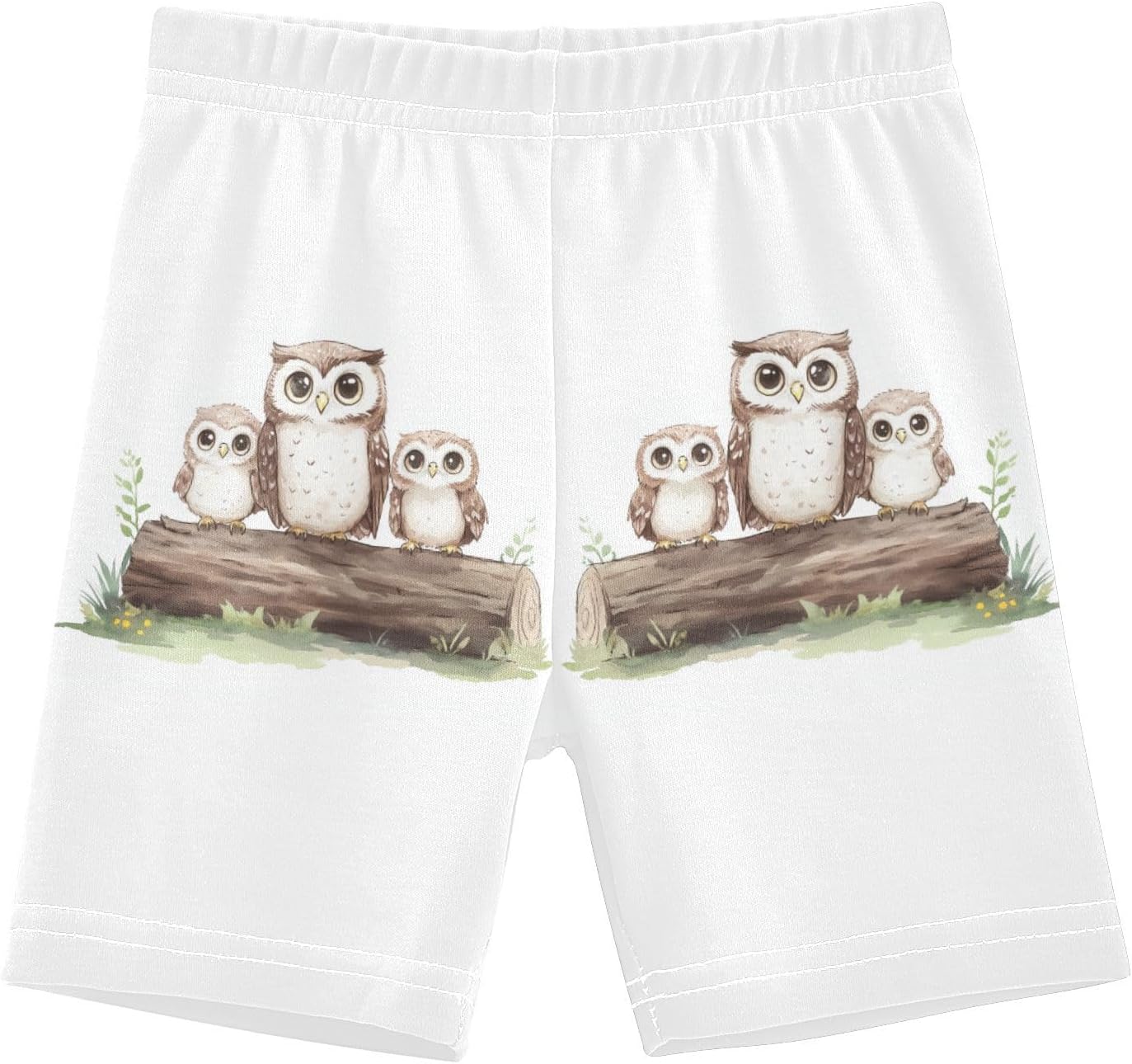 Brown Owl Family Girls Bike Shorts Toddler Soft Cotton Active Under Dress Shorts