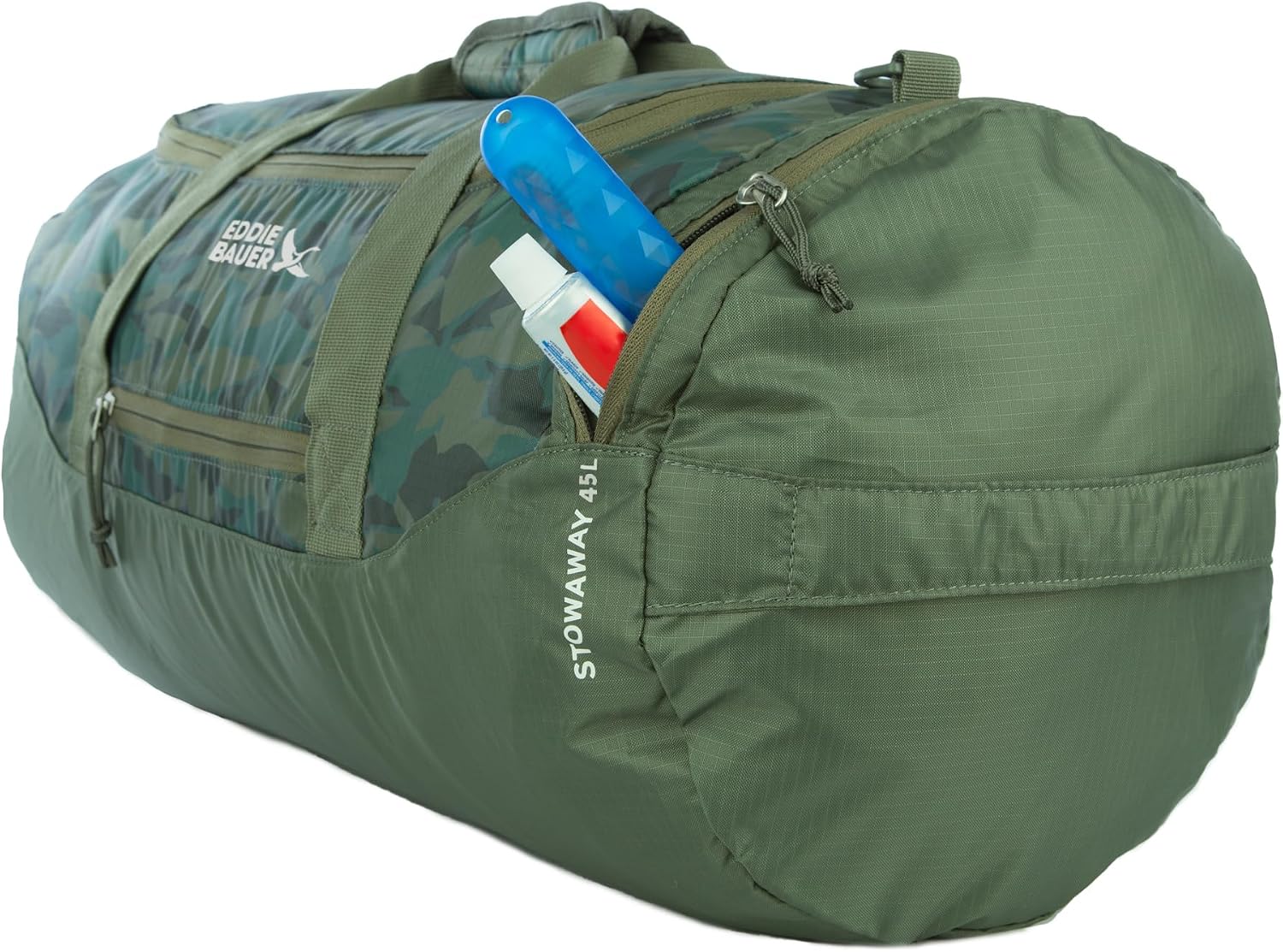 Eddie Bauer Stowaway Packable Duffel Bag | Travel | Foldable | Lightweight | Durable | Ripstop Polyester