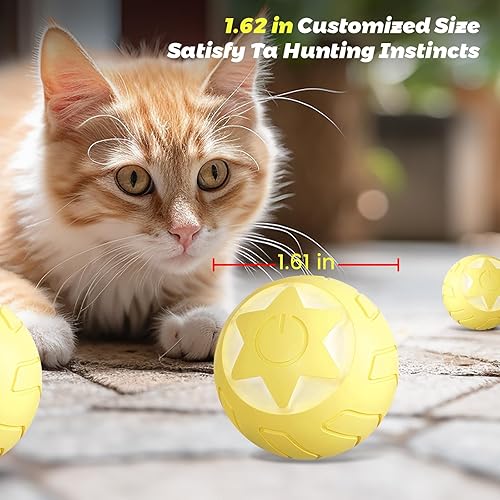 Miniatura 2 de Pelota interactiva de juguetes para gatos, bola rodante automática de 360 con USB recargable para mascotas, pelota de juguete para gatos y perros