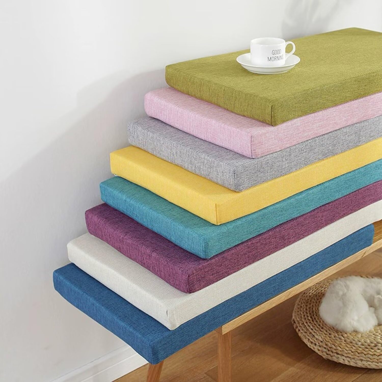 MCOSU Outdoor/Indoor Bench Cushion - Patio Porch Swing Cushions, 31/39/47/51/55 x 13/14/16/18 inch Bay Window Seat Furniture Cushion Non-Slip with Zipper(L3,51x13x2in)