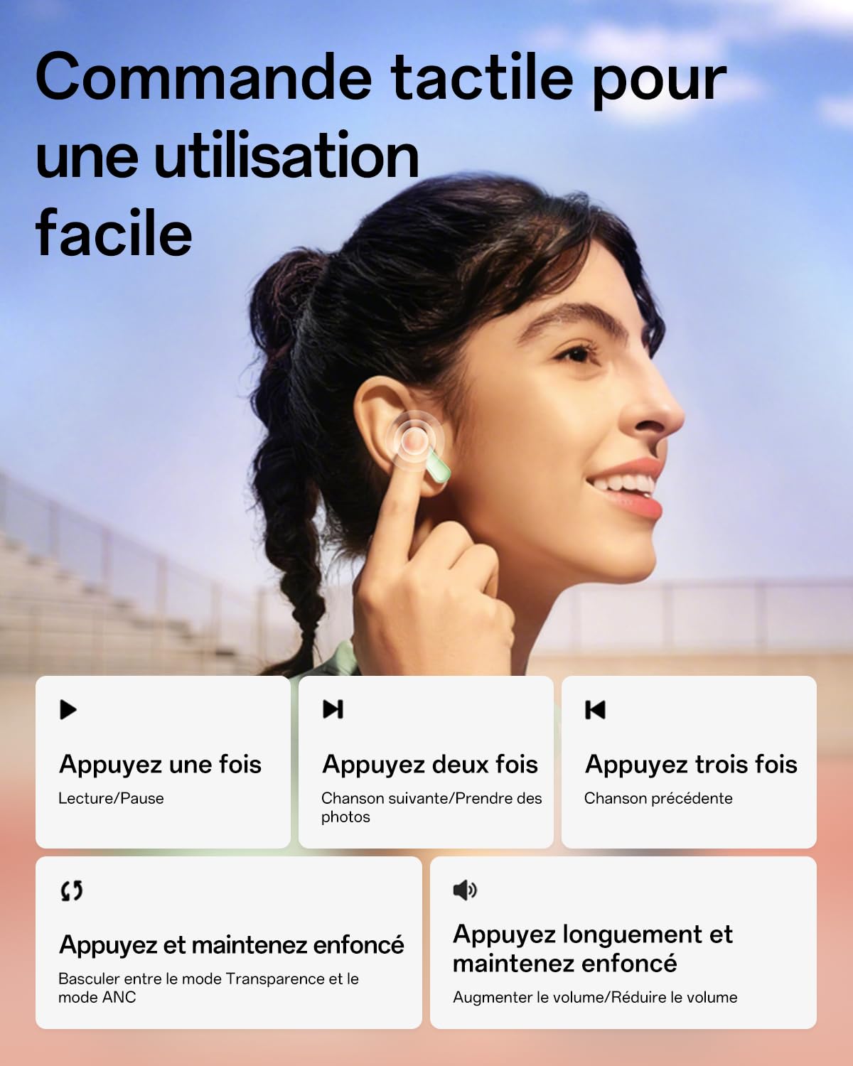 OPPO Enco Air4 Écouteurs sans Fil véritables, Casque stéréo Intra-Auriculaires Bluetooth 5.4, 44h d'écoute, Réduction de Bruit Active de 32dB, Double Micro, Basses Profondes, IP55, Fresh Mint