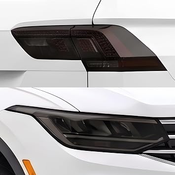 BOGAR TECH DESIGNS Precut for Volkswagen Tiguan 2022-2024 Full Headlight Taillight Head Tail Light PPF Tint Overlay Film Kit, Dark Smoke