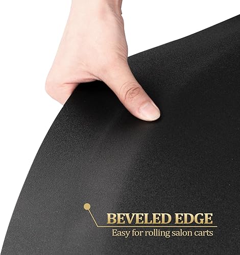Miniatura 6 de OmySalon Tapete de peluquería antifatiga para peluquería, grueso tapete para silla de peluquero con corte redondo para peluquería de pie, peluquería