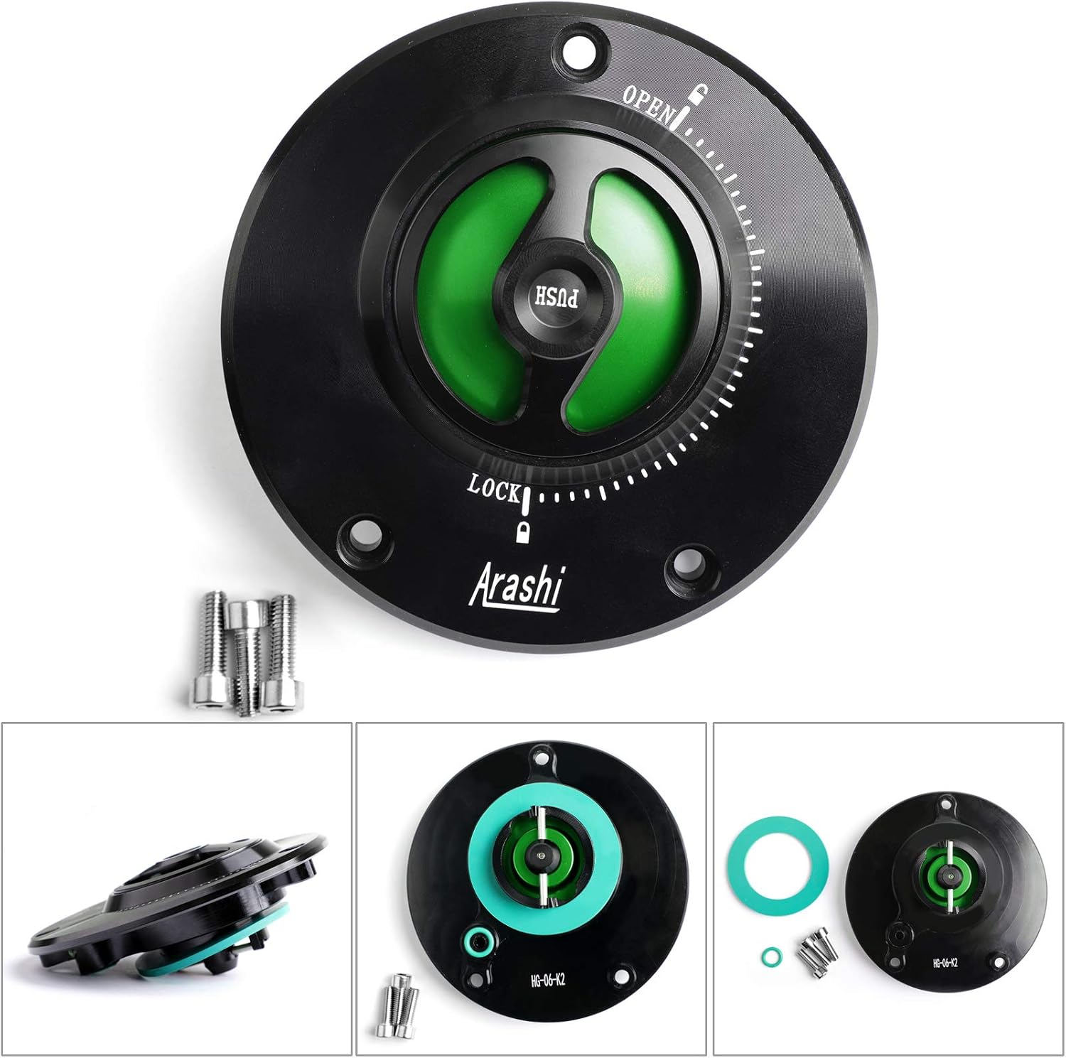 For Ninja 1000 ZX-10R Z1000 08-18 KEYLESS Fuel Gas Tank Cap Green