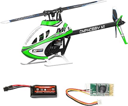 OMPHOBBY M1 V3 PRO BNF Green No Controller RC Helicopter and Futaba Satellite Receiver/Futaba OSHM2055 Bundle