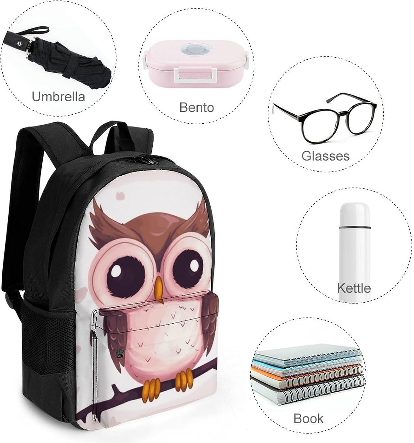 Portable Owl Animal Backpack with Front & Side Pockets image 4