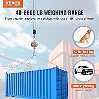 Vista 2 de VEVOR Báscula digital para grúa, 6600 lbs/3000 kg, báscula industrial resistente para colgar con control remoto, carcasa de aluminio fundido