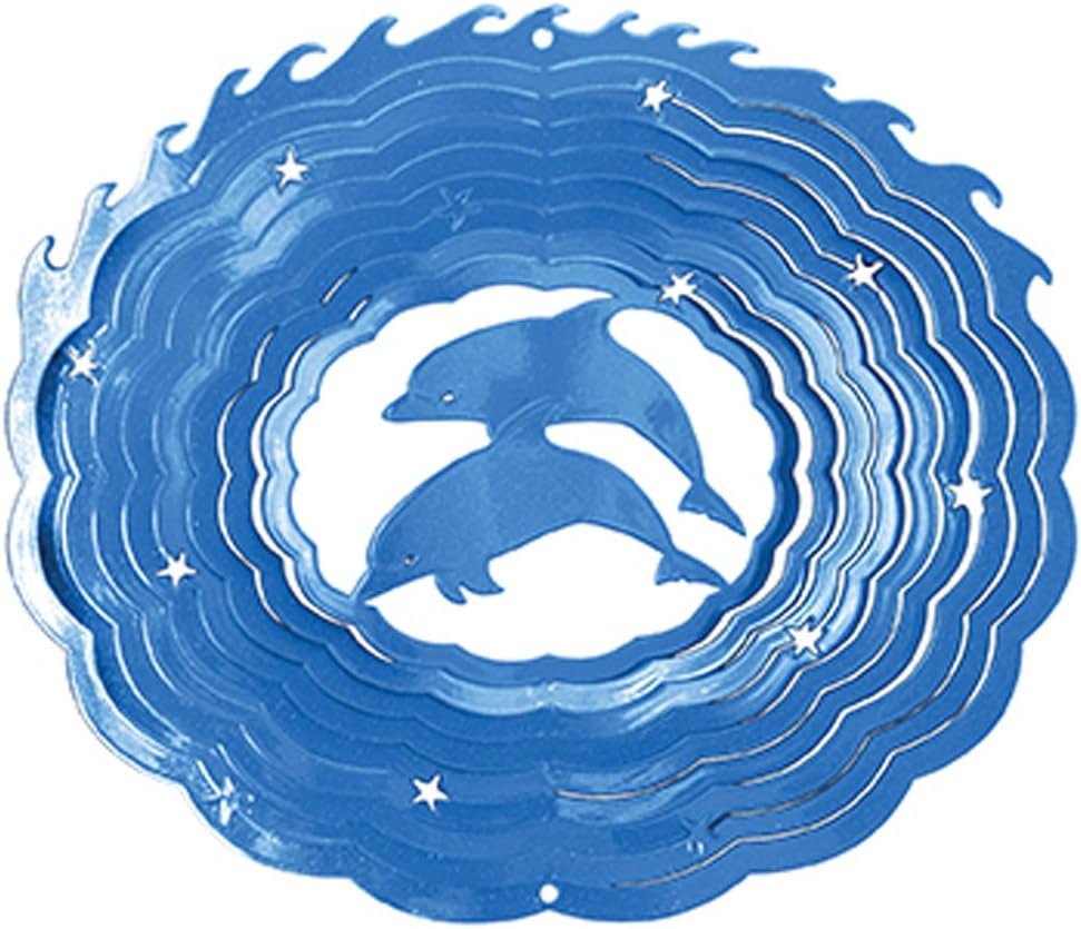 Iron Stop 1085-12-2 30cm Large Dolphin Classic Wind Spinner - Blue