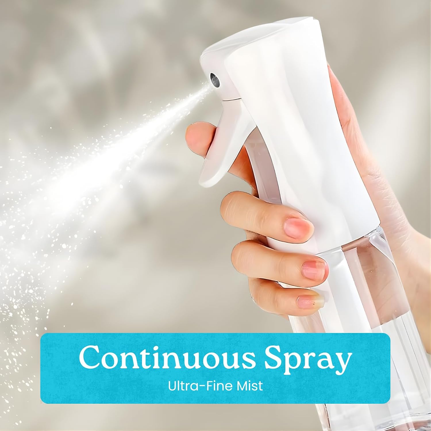 Mist Spray Bottle 200ml – Fine Mist Sprayer for Hair, Plants, Cleaning & Skincare | Refillable Salon Quality Water Mister, (Non-Toxic BPA Free) with White & Clear bottle (Pack of 2) image 5