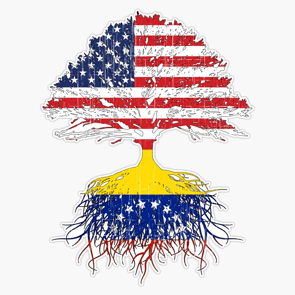 BZ TradingVenezuelan Roots American Grown Venezuela Men Women Vinyl Decal Wall Laptop Bumper Sticker 5"