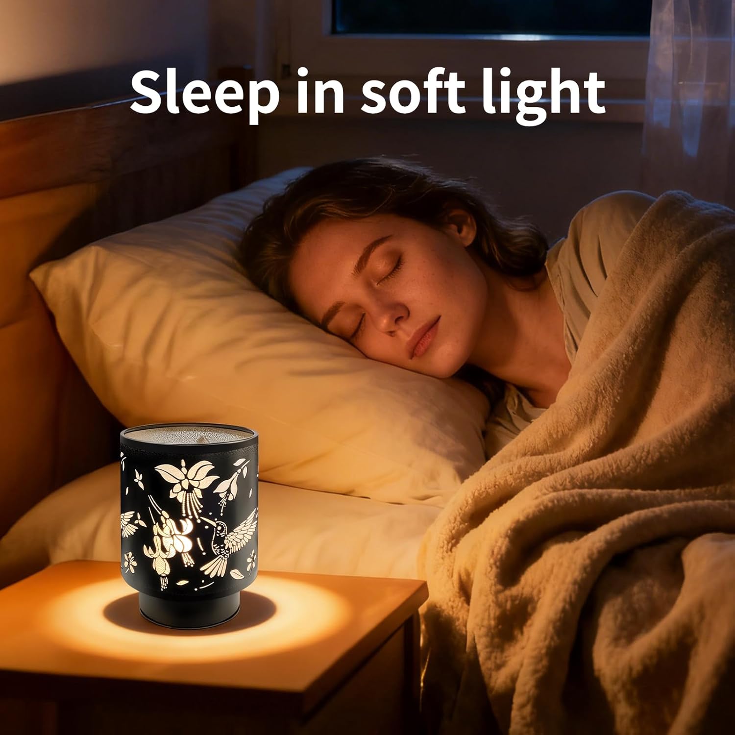 Battery Operated Table Lamp, Cordless Lamps for Home Décor, Nightlight with LED Bulb with Timer for Living Room Bedroom Tabletop Entryway Centerpiece Gift (Hummingbird)