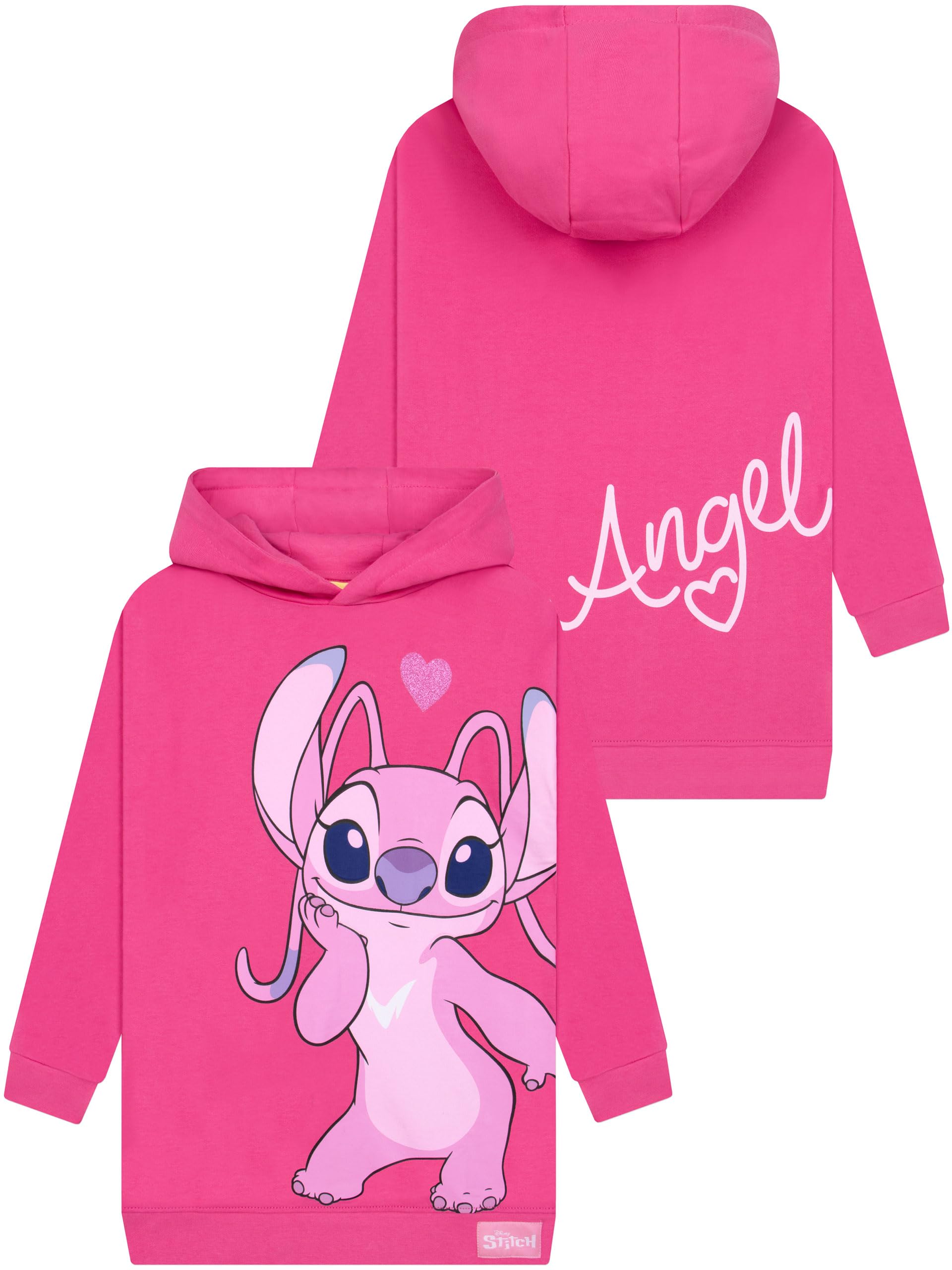 Disney Stitch Felpa Bambina | Stitch E Angel Felpa con Cappuccio | Lunga Maglioni Ragazza | Maglione Bambina | 5 E 13 Anni
