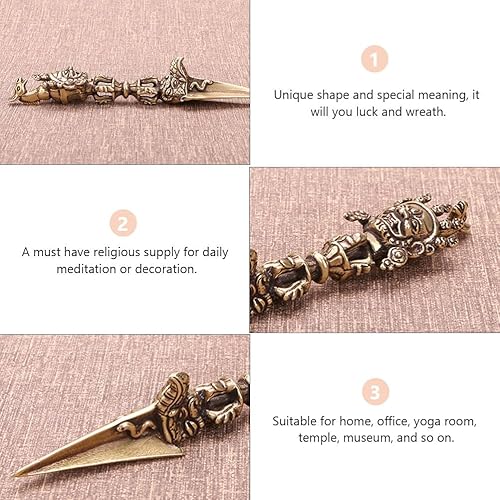 Miniatura 4 de VOSAREA Vajra Dorge Buda Estatua de Buda Instrumento Phurba Maja Feng Shui Ornamento Budismo Suministros Religiosos