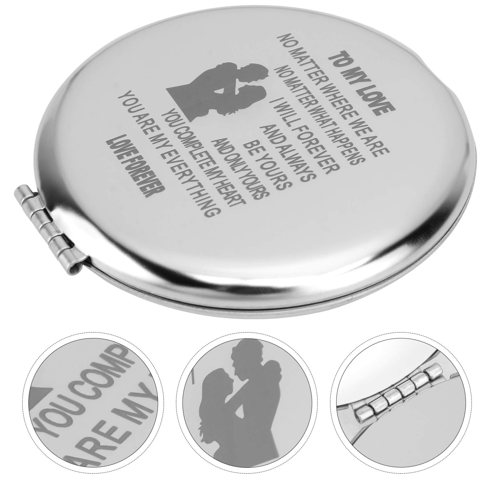 minkissy 3piezas Espejo De Maquillaje Plegable Portátil Grabado Personalizado Espejo De Viaje Compacto para Especiales Tu Diseño Elegante y Funcional para Uso Diario