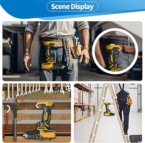 Miniatura 6 de 4 piezas de clips de cinturón para Dewalt, clip de repuesto premium de acero inoxidable 304, con tornillos, para Dewalt DCD7771 Compatible con