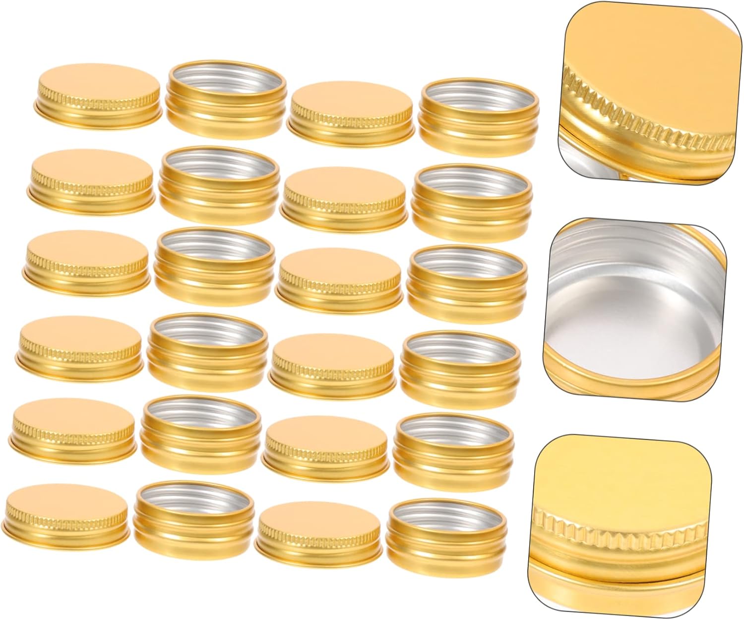 72pcs Small Metal Tins Screw Lid Round Aluminum Containers for Candle Making Cosmetic Storage and Craft Supplies Versatile Empty Jars Finish