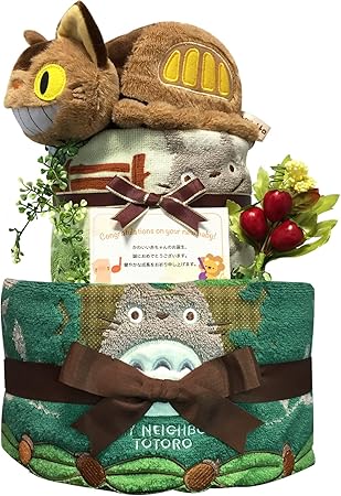 Amazon Kanonbabys おむつケーキ 男の子 女の子 トトロ 出産祝い 2段 Mサイズ 5001 おむつケーキ ベビー マタニティ 通販