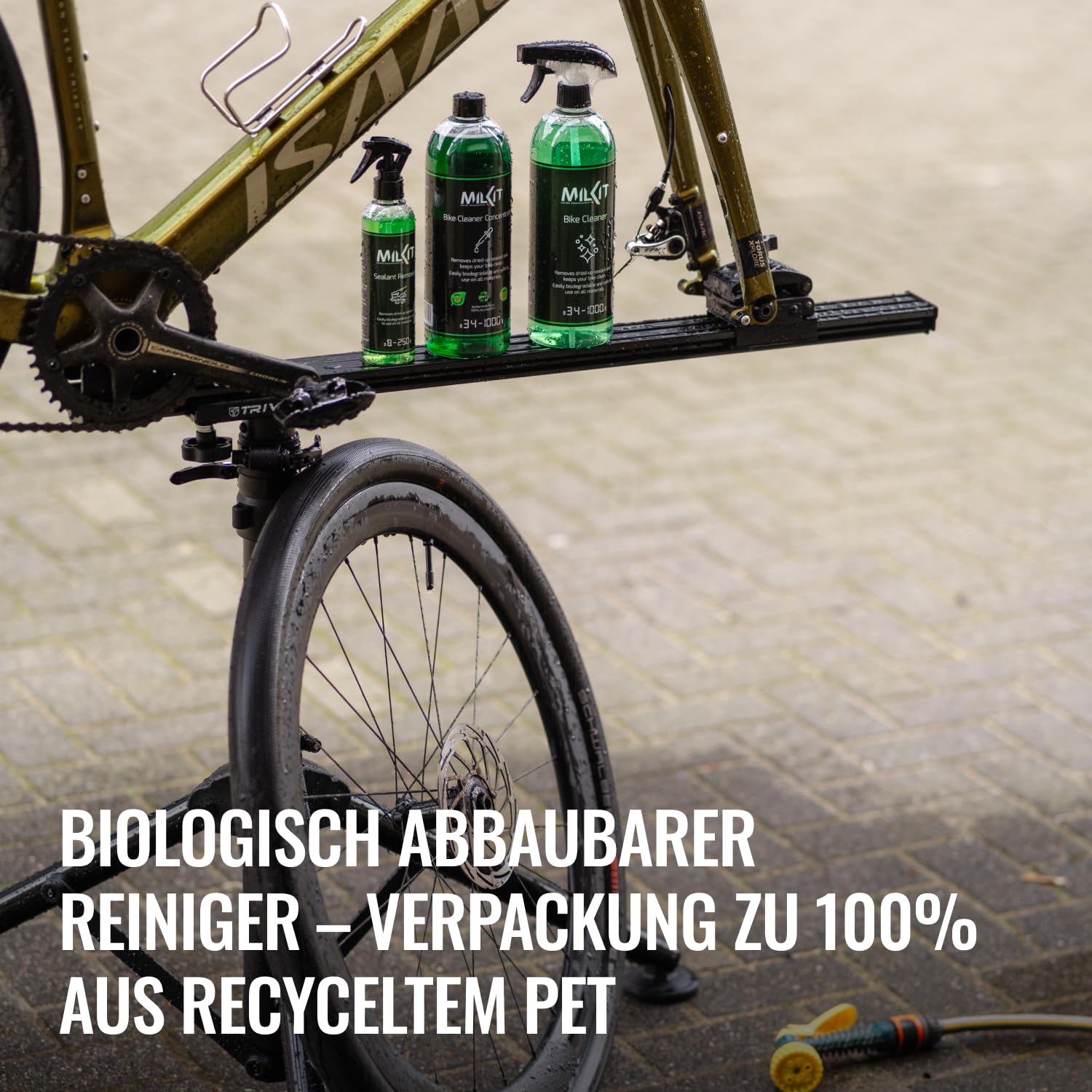milKit Bio Fahrrad-Reiniger Konzentrat 1000 ml Flasche - biologisches Fahrrad Reiniger Konzentrat für Rennrad, Gravel und MTB - Fahrrad Putzmittel Konzentrat