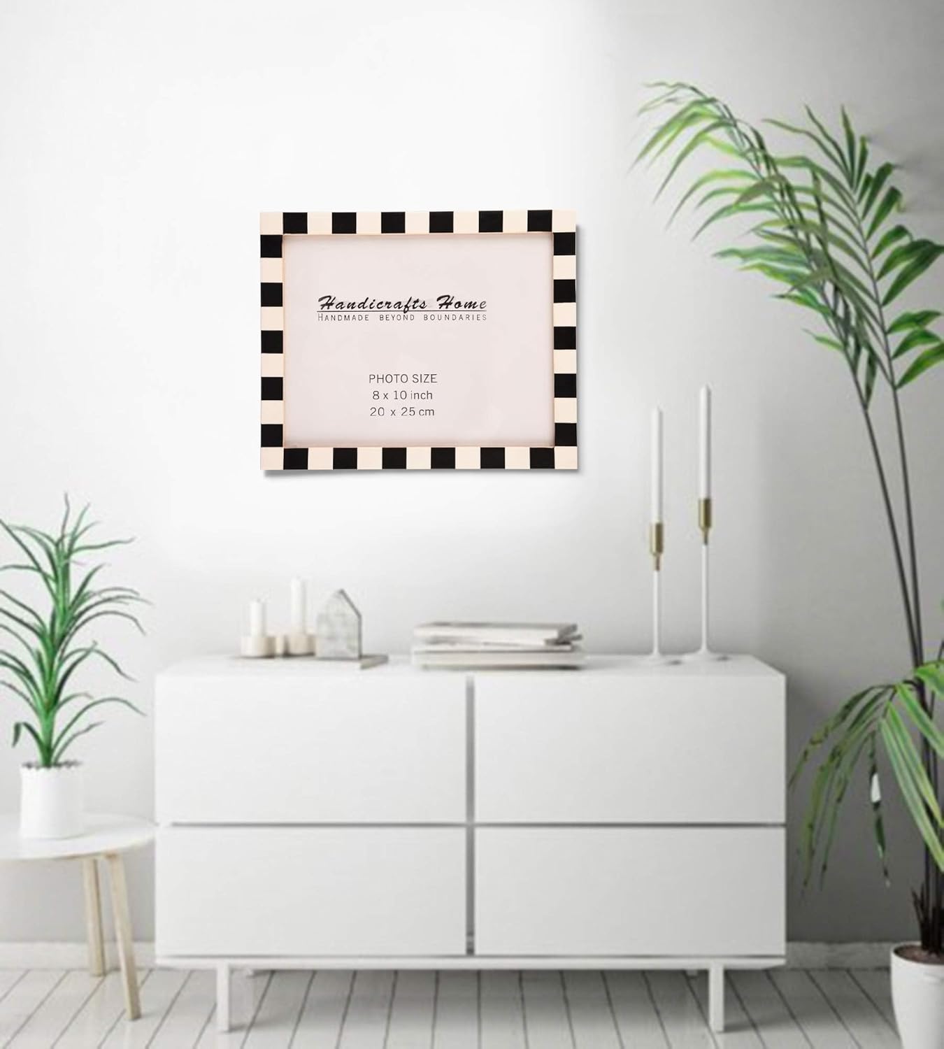 Handicrafts Home 8x10 Picture Frames Pack of 2–Manhattan Collection Resin Inlay Photo Frame, Decorative Frames for Wall & Desk, Boho Chic & Vintage Inspired Home Decor, Unique Handmade Photo Display