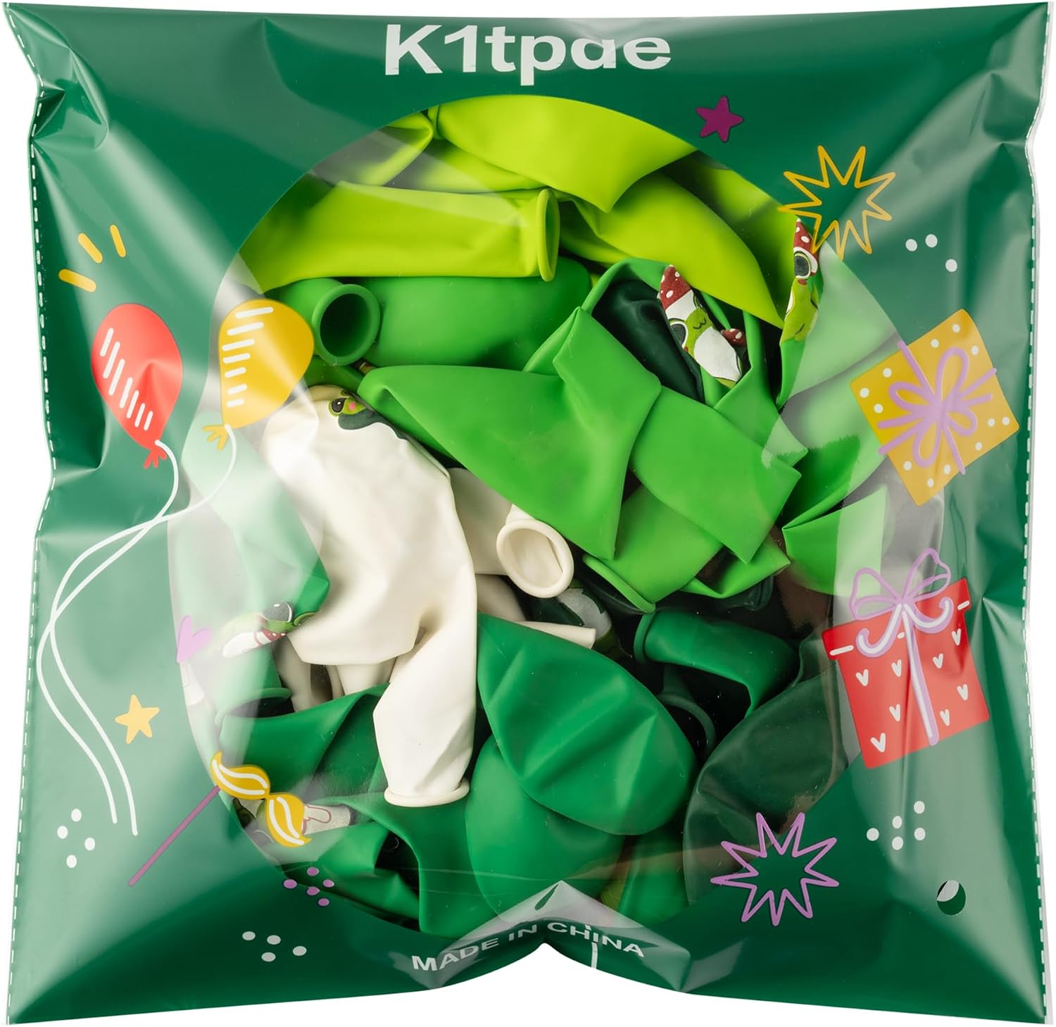 K1tpde Frog Party Balloons Decorations - 50PCS Cute Animal Latex Balloons Set for Kids Baby Shower Decoration Safari Animal Themed Garden Decor Frog Princess Theme Birthday Party Supplies
