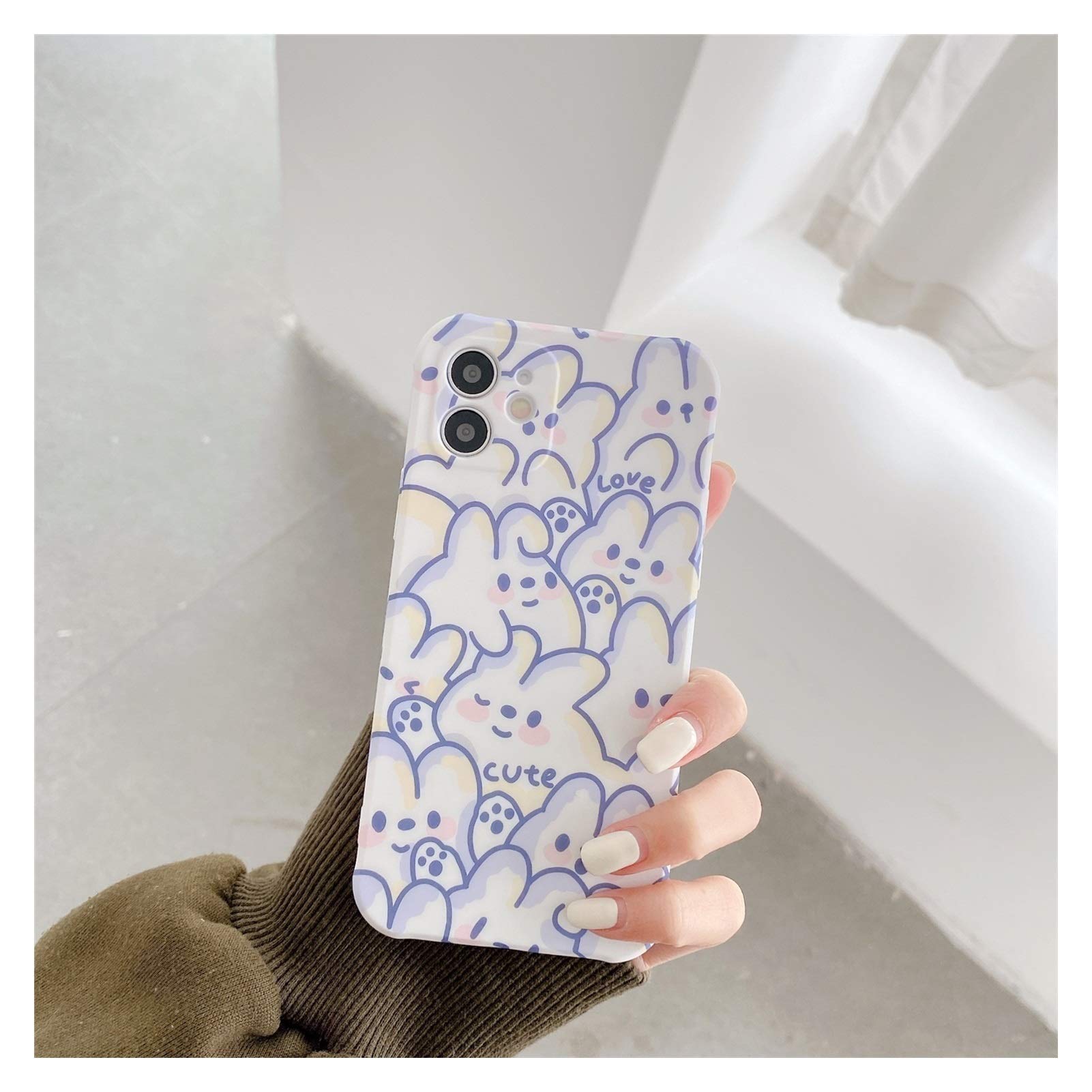 DSMYYXGS Retro Doodle Line Art Bunny Japanese Phone Case for