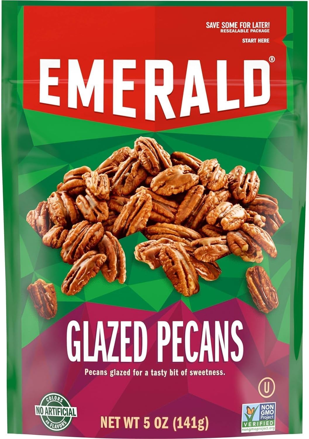 Emerald Nuts Glazed Pecans, 5 Ounce (Pack of 4) Grocery