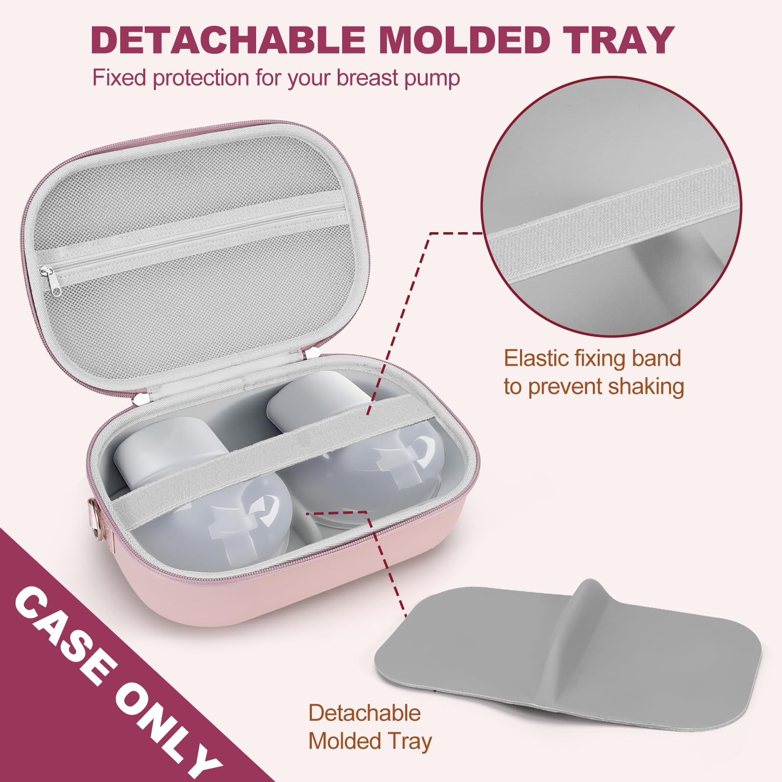 Sac de transport pour tire-lait Momcozy et Willow, utilisation avec tire-lait mains libres pour la sécurité/Medela/Eufy/Bluefair, sac de pompage de voyage avec règle pour tétons et plateau amovible